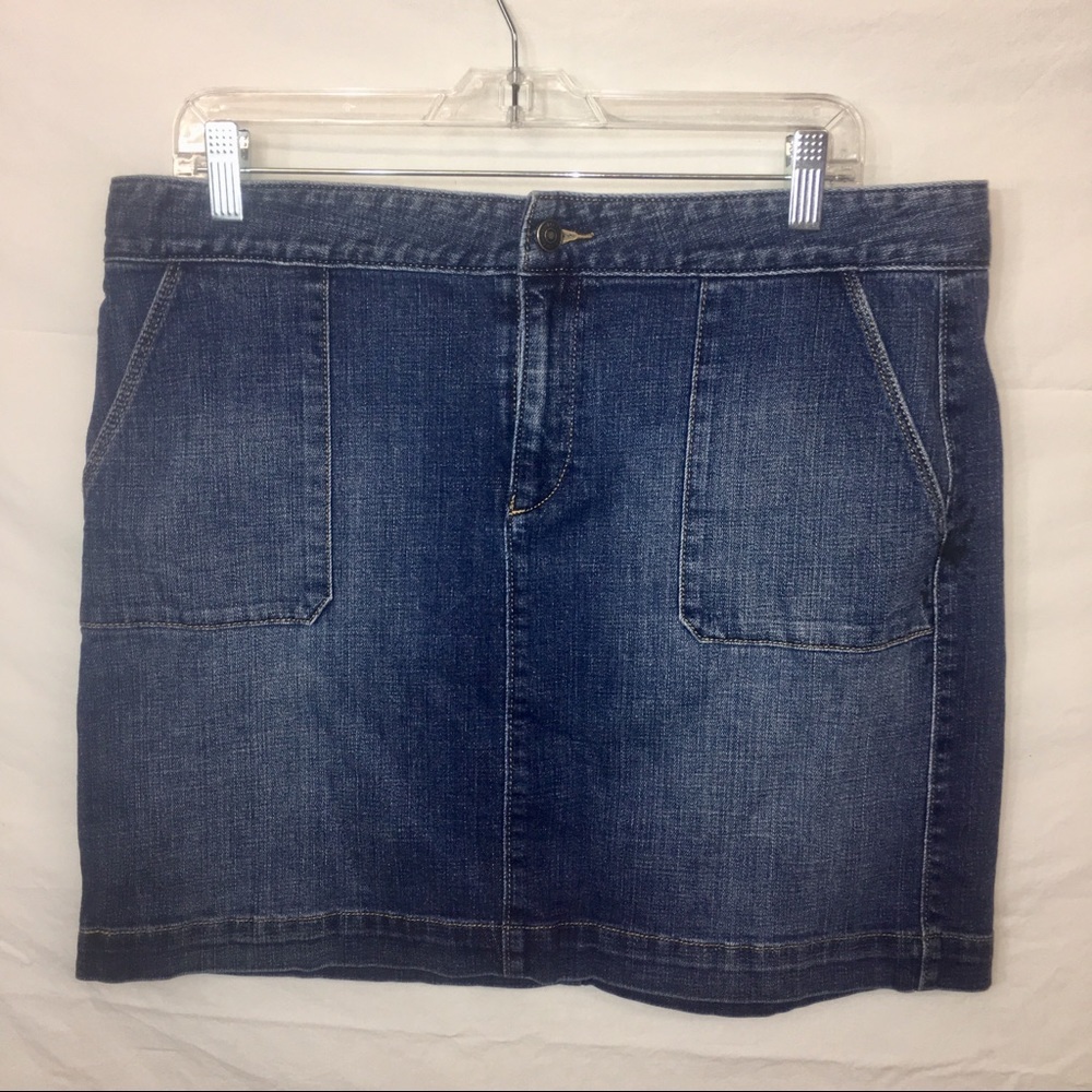 Loft‎ Blue Jean Mini Skirt 12